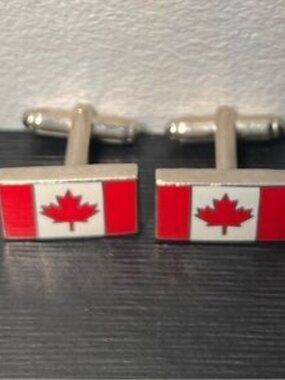 Cufflinks Inc. Canadian Flag Cufflinks - Red and White. Classic. Vintage
